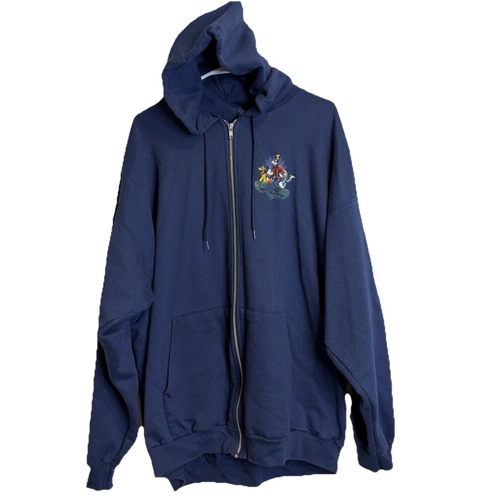 Disney Hoodie Jacket Sz 2XL Men’s Full Zip Blue Drawstring Pockets